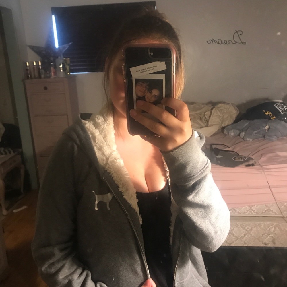 Pink zip up sweatshirt